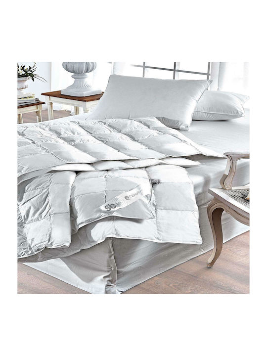SB Home Πάπλωμα Μονό με Γέμιση Microfiber 160x240εκ. All Seasons Λευκό 300 GSM 11.5 togs