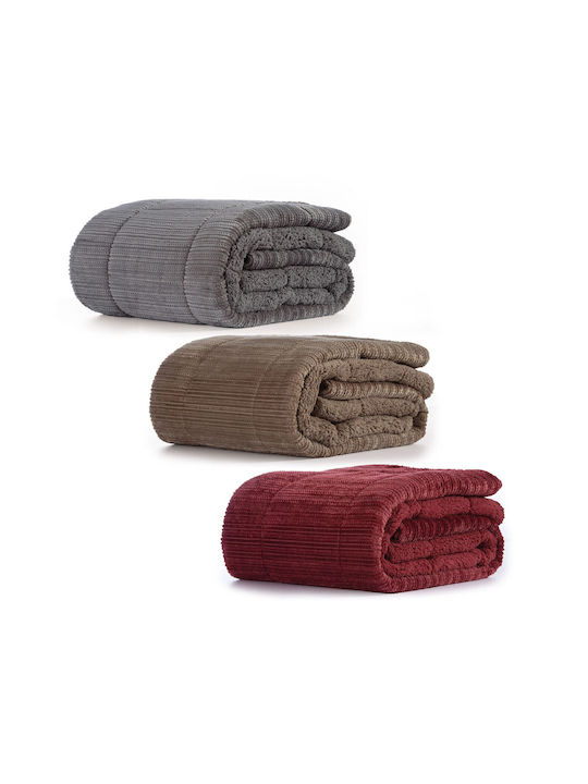 Nef-Nef Homeware Κουβερτοπάπλωμα με Γέμιση Hollowfiber Υπέρδιπλο 240x220εκ. Redick Bordo 705 GSM