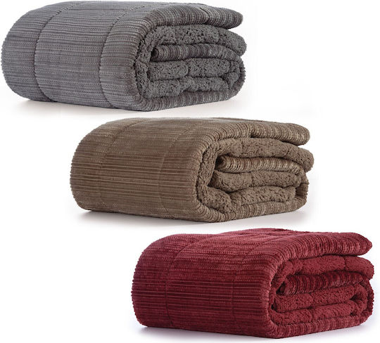 Nef-Nef Homeware Κουβερτοπάπλωμα με Γέμιση Hollowfiber Υπέρδιπλο 240x220εκ. Redick Bordo 705 GSM