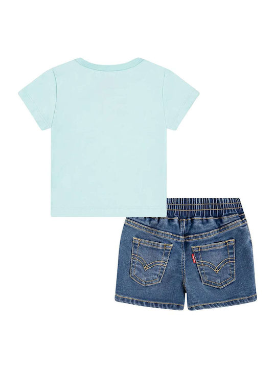 Levi's Kids Set with Shorts Summer 2pcs Turquoise