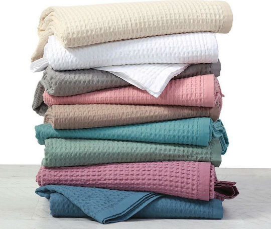 Nef-Nef Homeware New Golf Κουβέρτα Πικέ Μονή 160x240εκ. Dusty Aqua