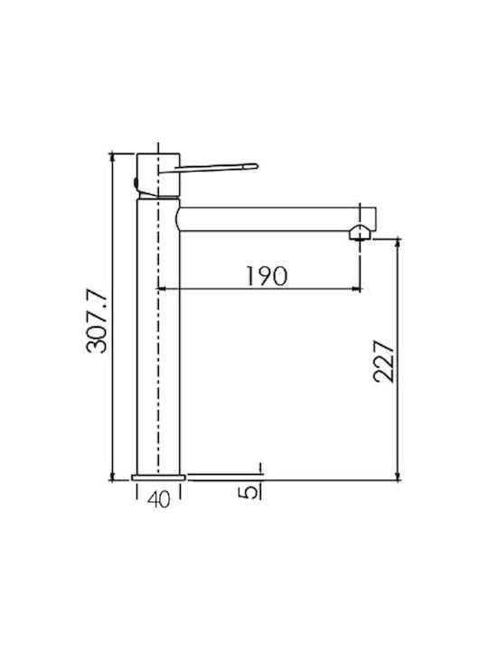 Excel Minimal Mixing Tall Sink Faucet Rose Gold