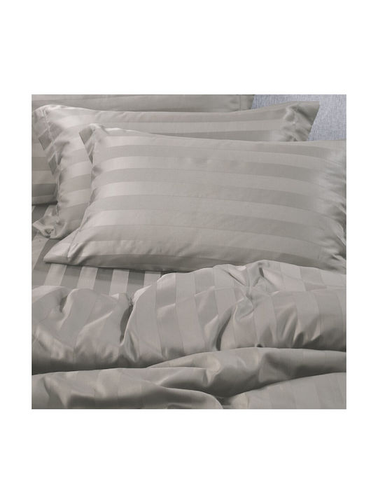 Down Town Home Zaquard Pillowcase Set with Envelope Cover Grey 52x75cm.