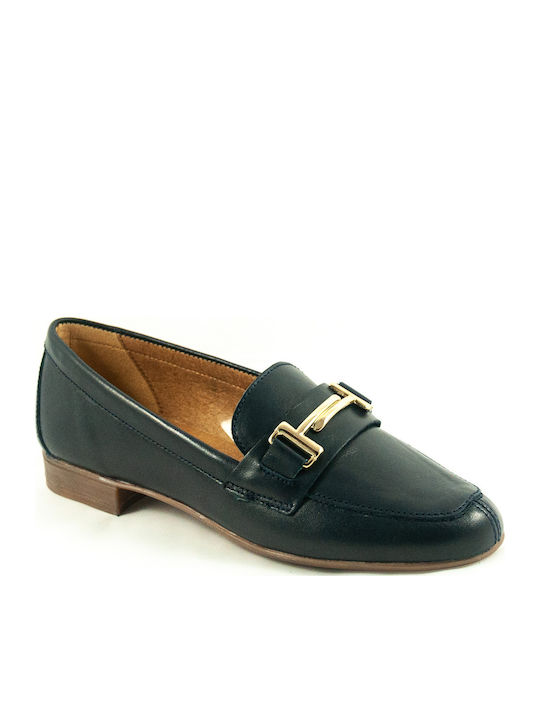 Ragazza Leather Women's Moccasins in Navy Blue Color