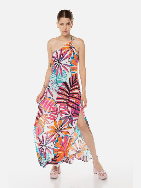 Desigual Kawai Summer Maxi Dress with Slit Floral