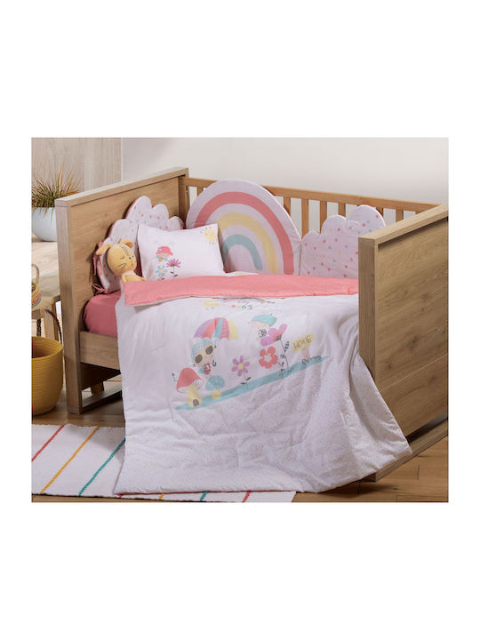 Nef-Nef Homeware Baby Bugs Βρεφικό Κουβερλί Βαμβακερό Λευκό 110x140cm