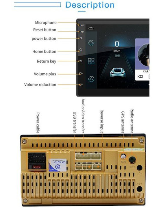 Andowl Car Audio System (Bluetooth/USB/WiFi/GPS/Apple-Carplay/Android-Auto) with Touch Screen 7"
