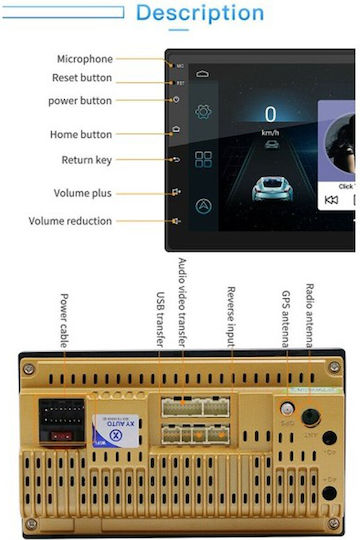 Andowl Car Audio System (Bluetooth/USB/WiFi/GPS/Apple-Carplay/Android-Auto) with Touch Screen 7"