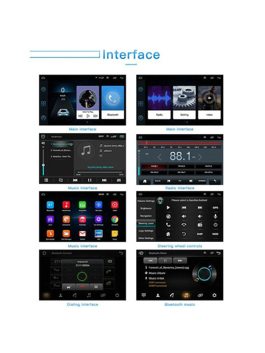 Andowl Car Audio System (Bluetooth/USB/WiFi/GPS/Apple-Carplay/Android-Auto) with Touch Screen 7"