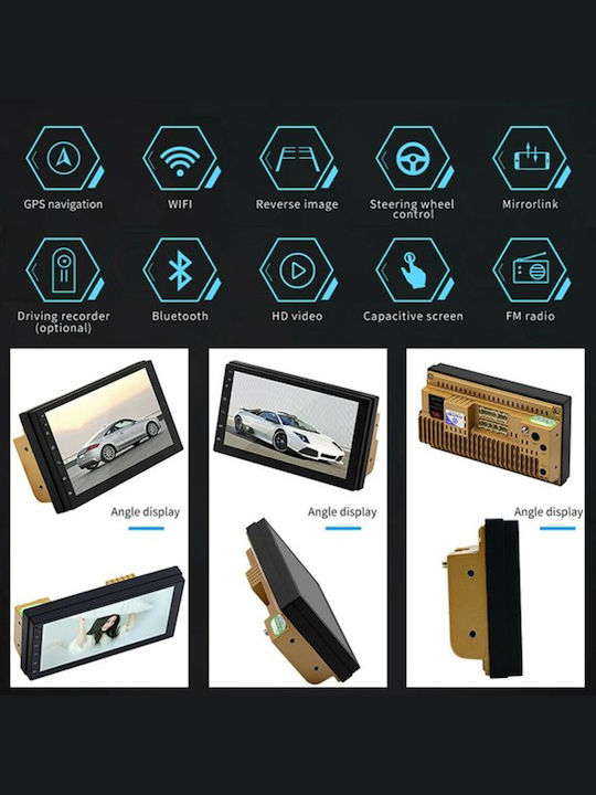 Andowl Car Audio System (Bluetooth/USB/WiFi/GPS/Apple-Carplay/Android-Auto) with Touch Screen 7"