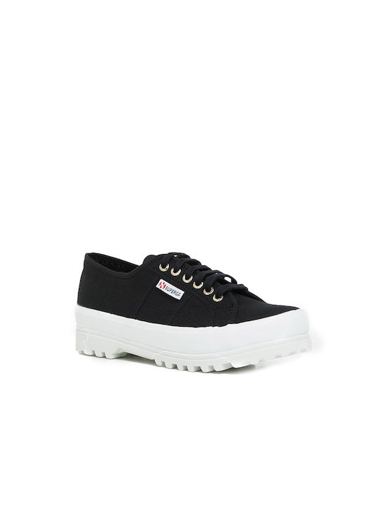 Superga 2555 Cotu Γυναικεία Flatforms Sneakers Μαύρα