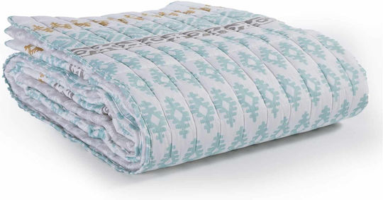 Nef-Nef Homeware Zoran Κουβερλί Υπέρδιπλο Microfiber Aqua 220x240cm
