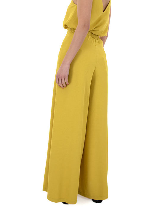 Moutaki Women's Culottes with Zip in Relaxed Fit Yellow