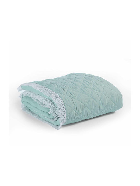 Nef-Nef Homeware Edna Tagesdecke Übergröße Mikrofaser Aqua 230x240cm
