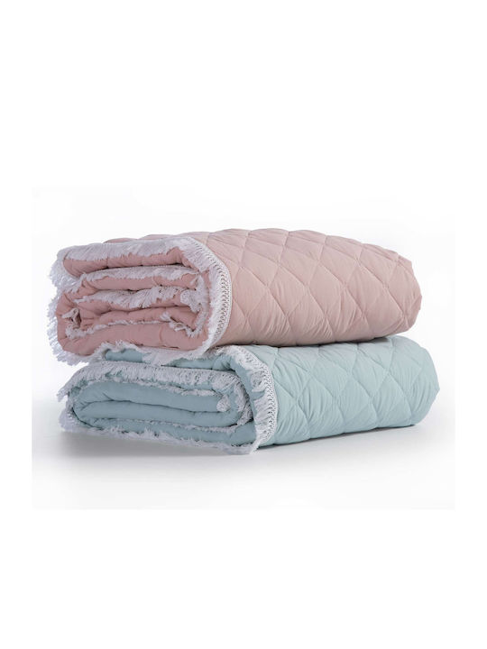 Nef-Nef Homeware Edna Tagesdecke Übergröße Mikrofaser Aqua 230x240cm