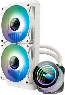 Darkflash DX-240 V2.6 CPU Water Cooling Dual Fan 120mm for Socket AM4/AM5/1700/1200/115x with ARGB Lighting White