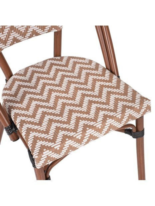 Outdoor-Stuhl Aluminium Bamboo Look Braun 50x54x84.5εκ.