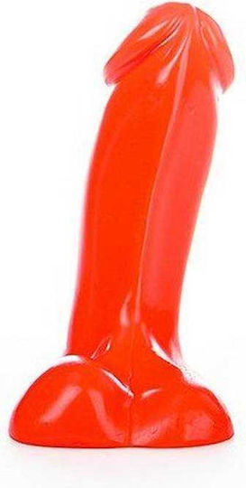 All Black All Red Patrick Realistic Dildo with Scrotum Red 14cm