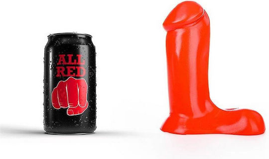 All Black All Red Patrick Realistic Dildo with Scrotum Red 14cm