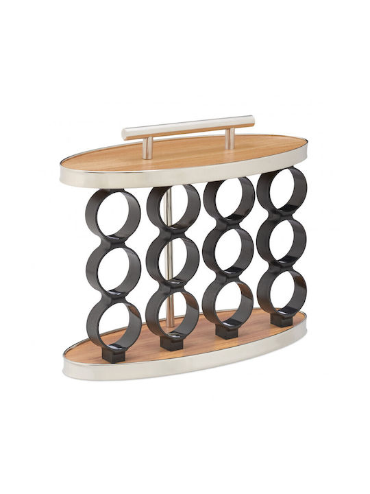 Relaxdays Wooden Tabletop Spice Rack with Stand Natural / Silver 12pcs