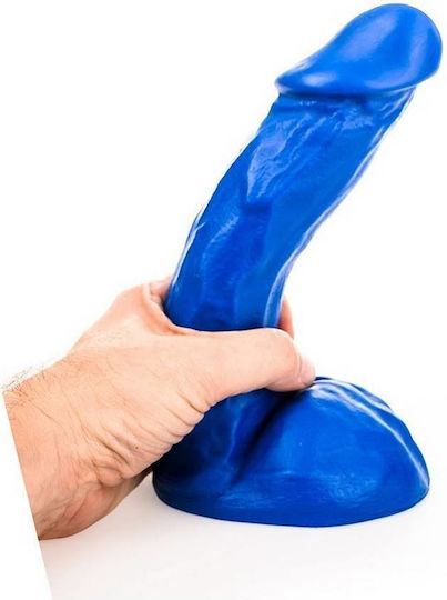 All Black All Blue Orlando Realistic Dildo with Scrotum Blue 23cm