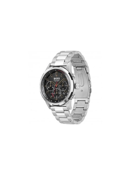 Hugo Boss Watch Chronograph Battery with Silver Metal Bracelet