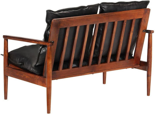 Zweisitzer Sofa Echtes Leder Braun 116x69x72cm
