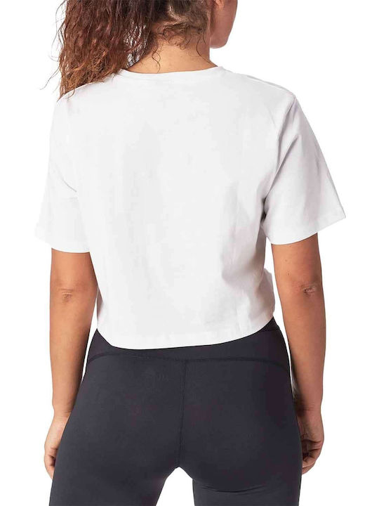 Carala Γυναικείο Αθλητικό Crop Top Κοντομάνικο Λευκό