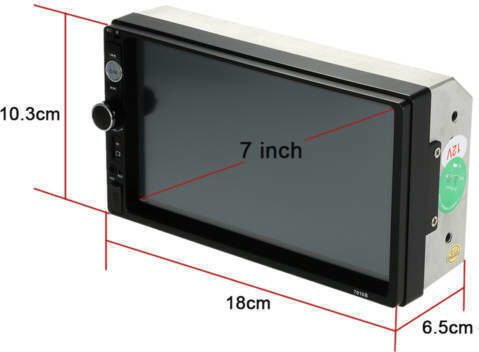 Car Audio System 2 DIN (Bluetooth/USB/AUX/GPS) with 7" Touch Screen