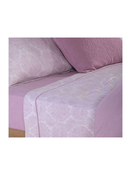 Nef-Nef Homeware Bettbezug-Set Baumwollsatin Übergröße mit 2 Kissenbezügen 240x230 Bless Orchid