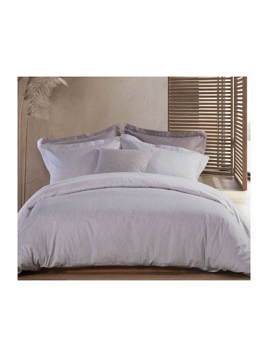 Nef-Nef Homeware Duvet Cover Set Cotton King with 2 Pillowcases 240x230 Cosmo 033001 Gray