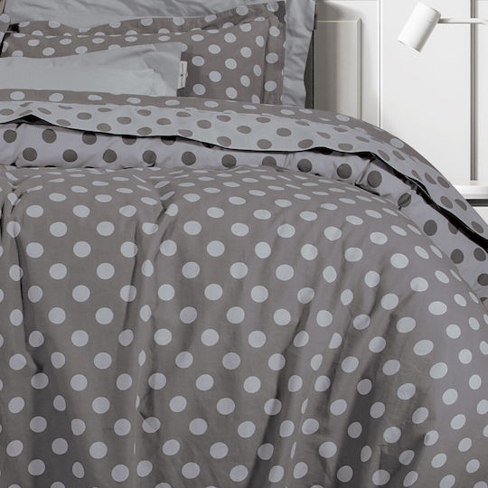 Greenwich Polo Club Duvet Cover Set Cotton Queen with 2 Pillowcases 240x260 2142 Gray