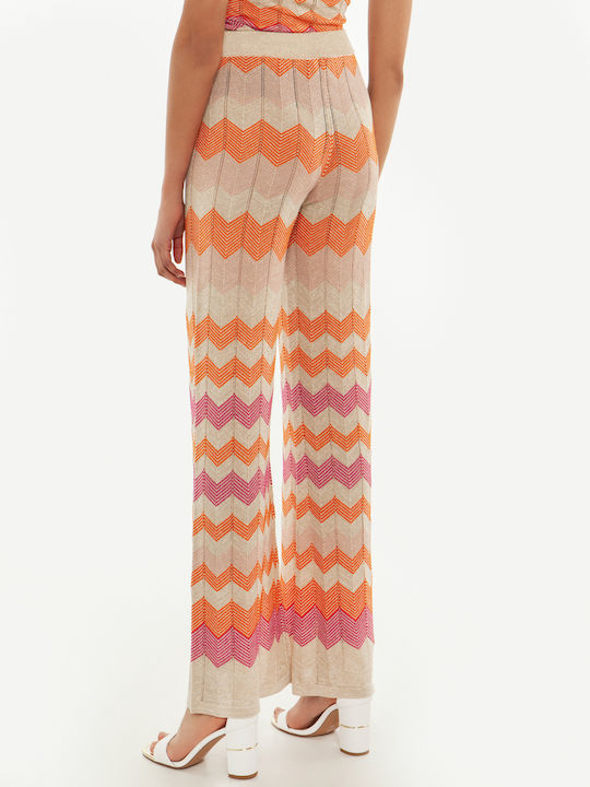Damen Stoff Hose Orange