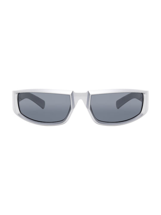 Sole Sunglasses with Silver Acetate Frame and Black Lenses 20917-02