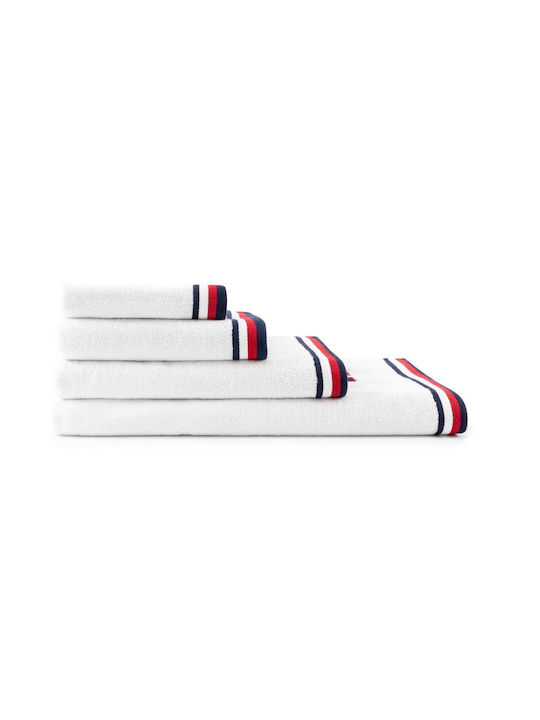 Tommy Hilfiger Badehandtuch Teddy 70x140cm. White Gewicht 500gr/m²