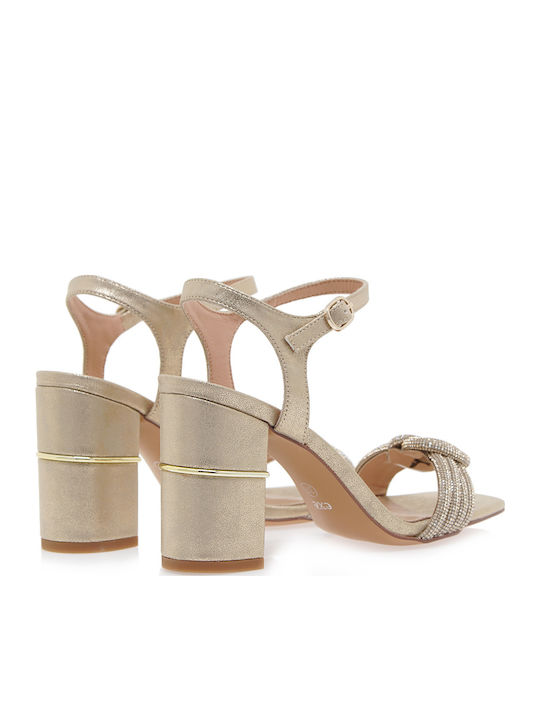 Sandalen mit Strass Gold