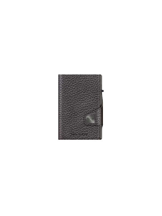 Tru Virtu Click & Slide Men's Leather Card Wallet with RFID και Slide Mechanism Silver