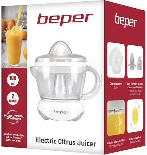Beper Electric Juicer 25W with 700ml Capacity White