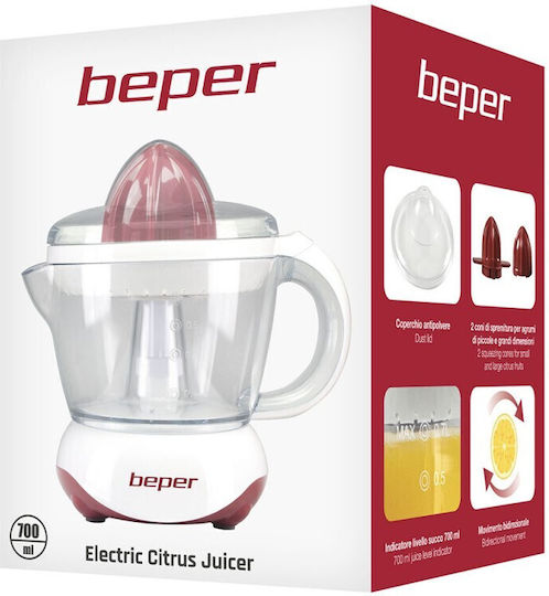 Beper Electric Juicer 25W with 700ml Capacity Red