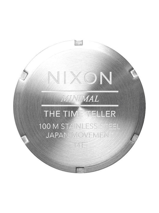 Nixon Γυναικείο Ρολόι 37mm Μπαταρίας με Ασημί Μεταλλικό Μπρασελέ