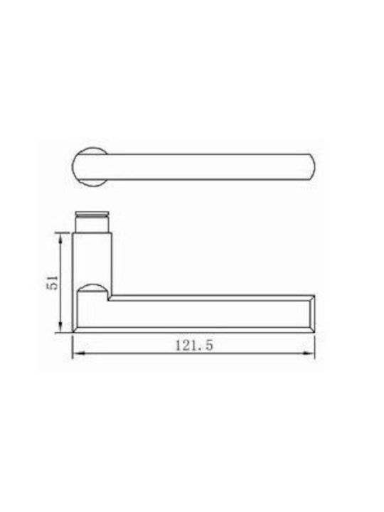 ΠΟΜΟΛΟ ΠΟΡΤΑΣ ΜΕ ΠΛΑΚΑ FINETTO ART.080056 121X5X51MM Κ-90ΜΜ ΧΡΥΣΟ ΜΑΤ Αριστερό Εξώπορτας 243-080Α056ORO-Αριστερό Εξώπορτας