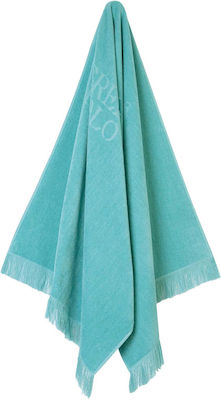 Greenwich Polo Club 3733 Beach Towel Cotton Turquoise with Fringes 190x90cm.