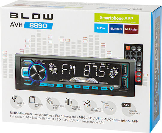 Blow Ραδιόφωνο Αυτοκινήτου 1 DIN (Bluetooth/USB)