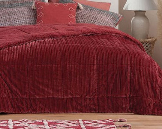 Nef-Nef Homeware Κουβερτοπάπλωμα με Γέμιση Hollowfiber Μονό 160x220εκ. Redick Bordo