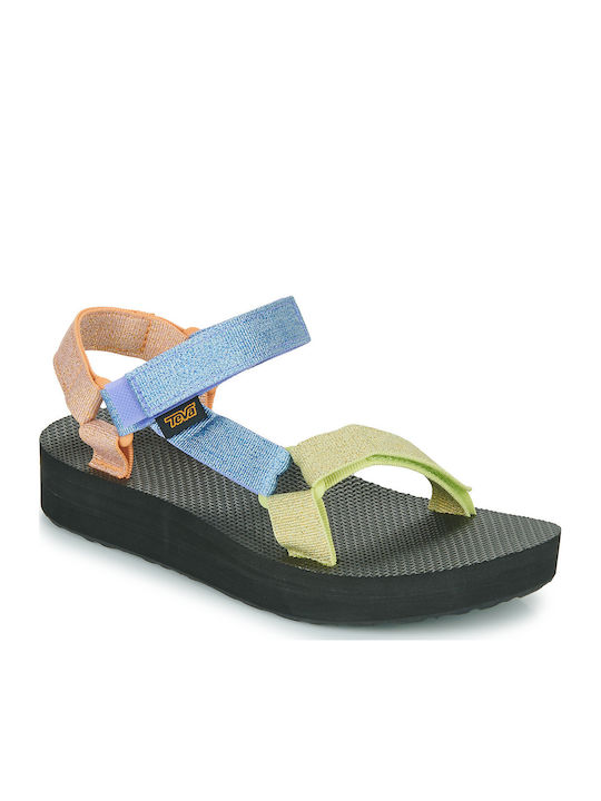 Women's Flat Sandals Sporty Flatforms Metallic Lilac Multi