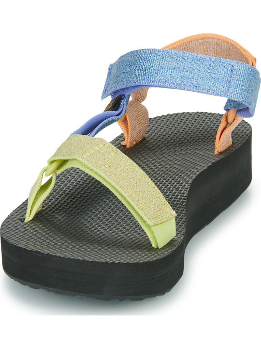 Women's Flat Sandals Sporty Flatforms Metallic Lilac Multi