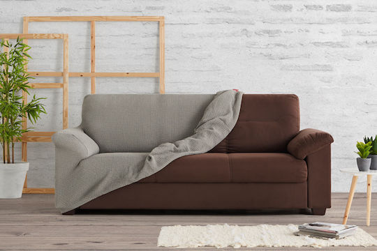 Mc Decor Δήλος Ελαστικό Κάλυμμα Τριθέσιου Καναπέ Μαύρο 170εκ.