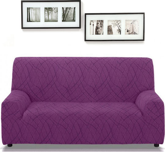 Mc Decor Waves Еластичен Калъф За 4-местен диван Лилаво 230εκ. 1бр MCL.EL.WAVES.TE-MVB