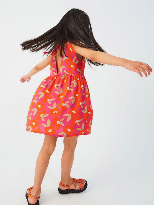 Compania Fantastica Kids Dress Floral Sleeveless Orange