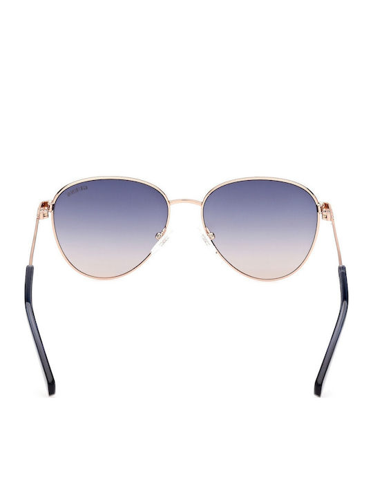 Guess Unisex Sunglasses With Gold Metallic Frame And Grey Gradient Lens GU8257 28B